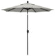 7.5' Matted Black Push-Button Tilt Crank Aluminum Umbrella, Granite Sunbrella
