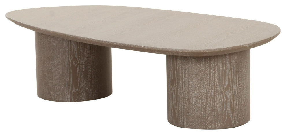 Modrest Connie Modern White Oak Oval Coffee Table