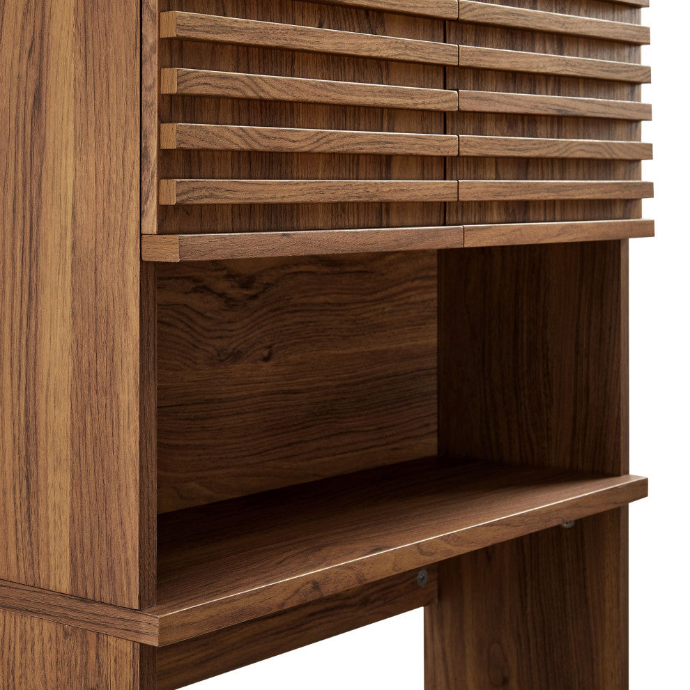 Render Over the Toilet Bathroom Storage Cabinet, Walnut