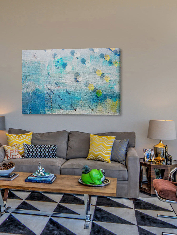 "Shadows on The Beach" Painting Print on Wrapped Canvas, 36"x24"