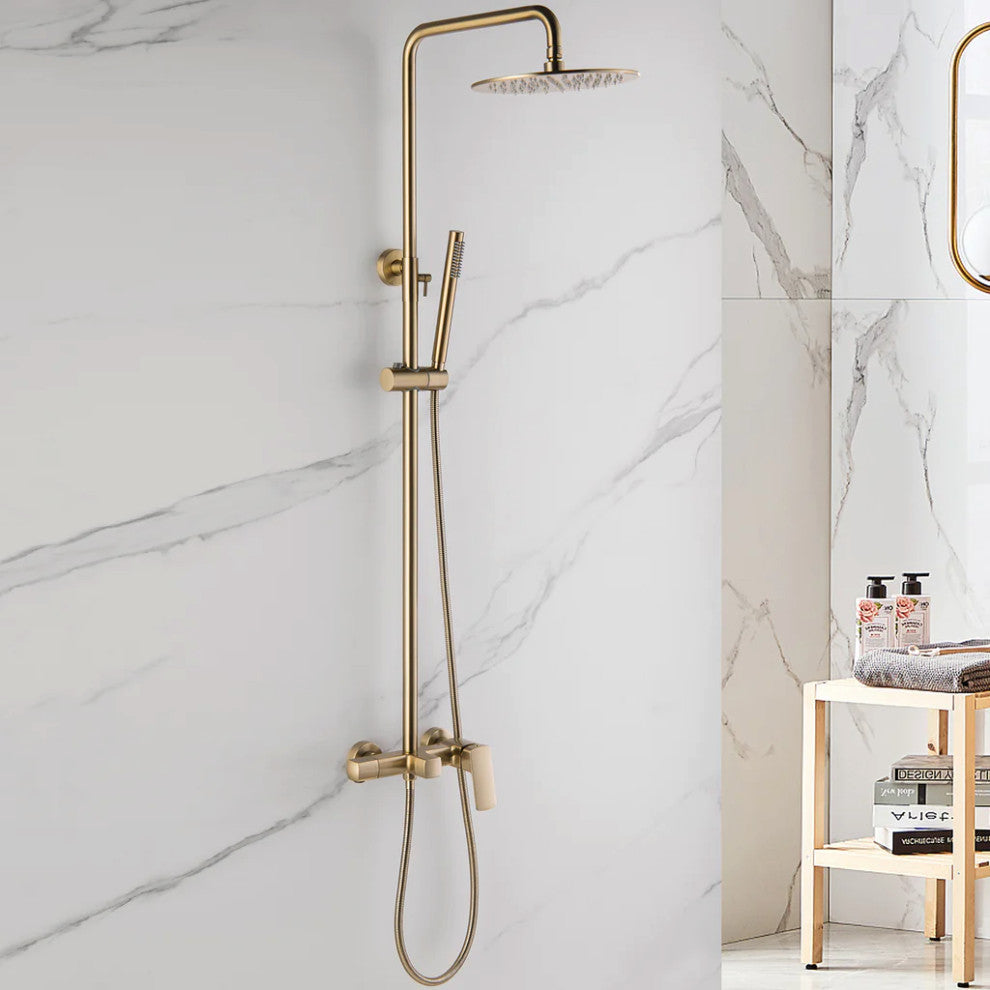 Rain Shower System with Tub Spout and High Pressure 10" Rain Shower Head RB0880