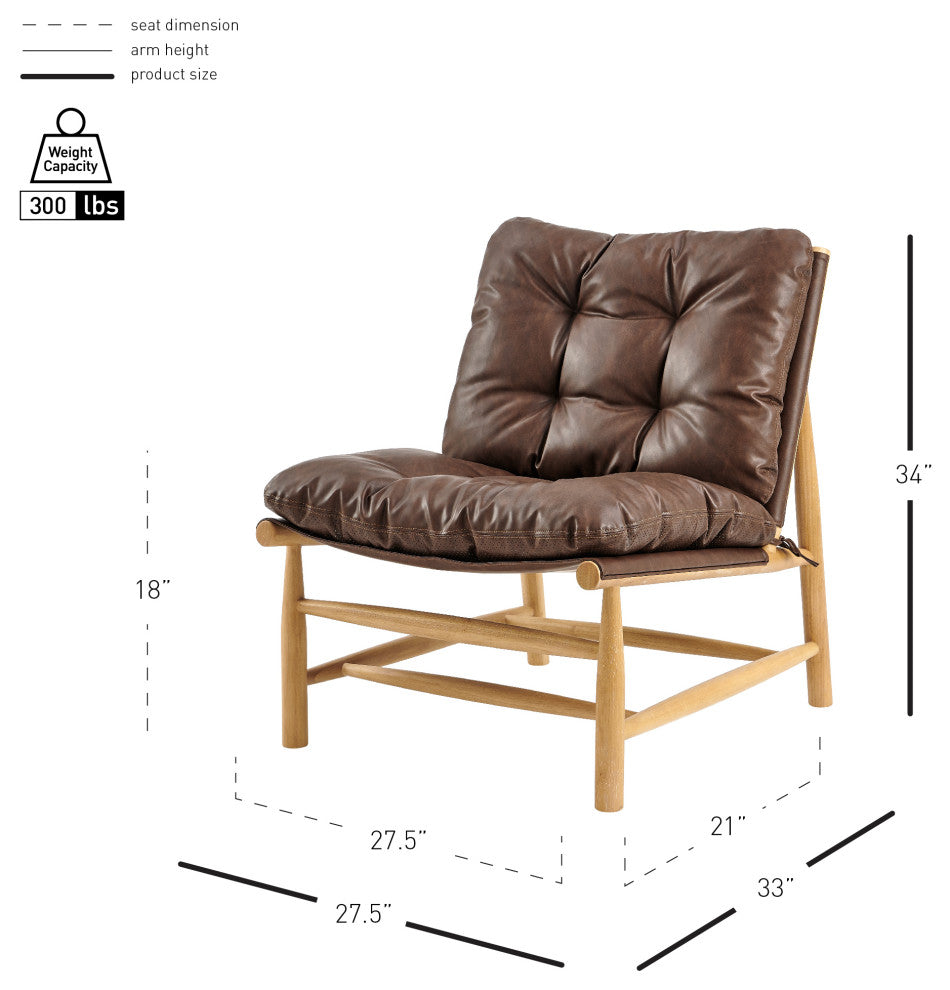 Oswald Tufted Accent Chair, Casa Brown