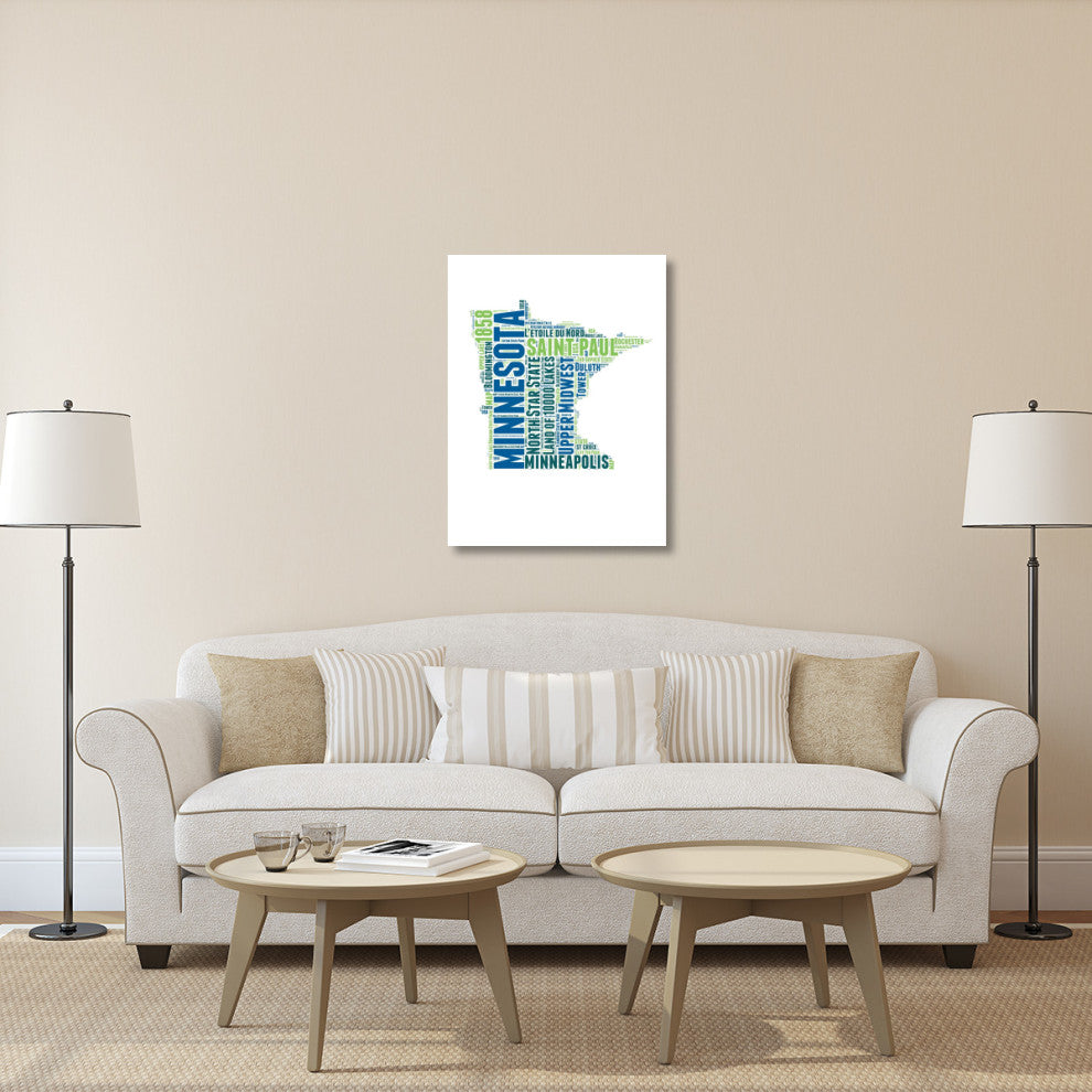 "Minnesota Word Cloud Map" Fine Art Print