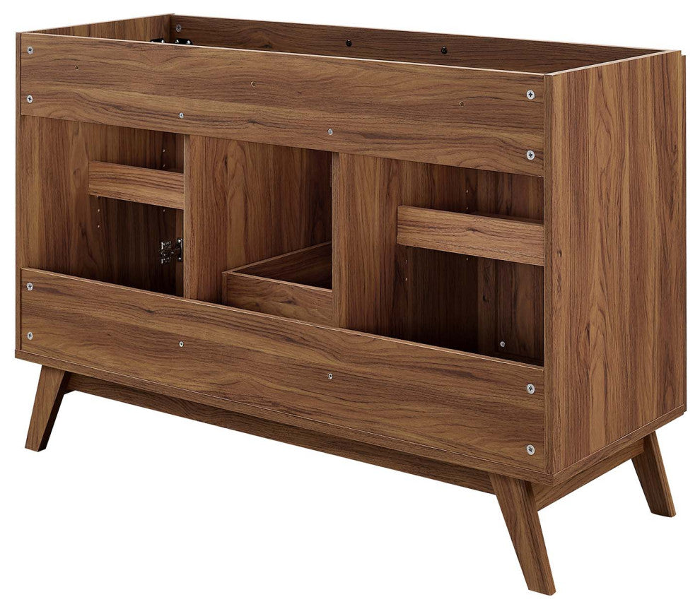 48" Single or Double Sink Compatible Bathroom Vanity Cabinet - Walnut