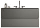 Wall-Mounted Bathroom Vanity Set with Ceramic Sink, Gray, 36"