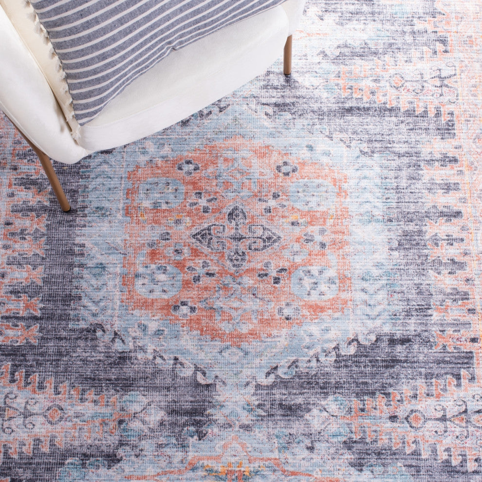 Safavieh Serapi SEP382 Rug Machine-Washable, Terracotta/Blue, 8'x10'
