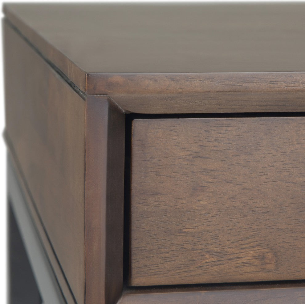Banting Solid Hardwood Industrial 72 Inch Wide Wide Desk In Walnut Brown