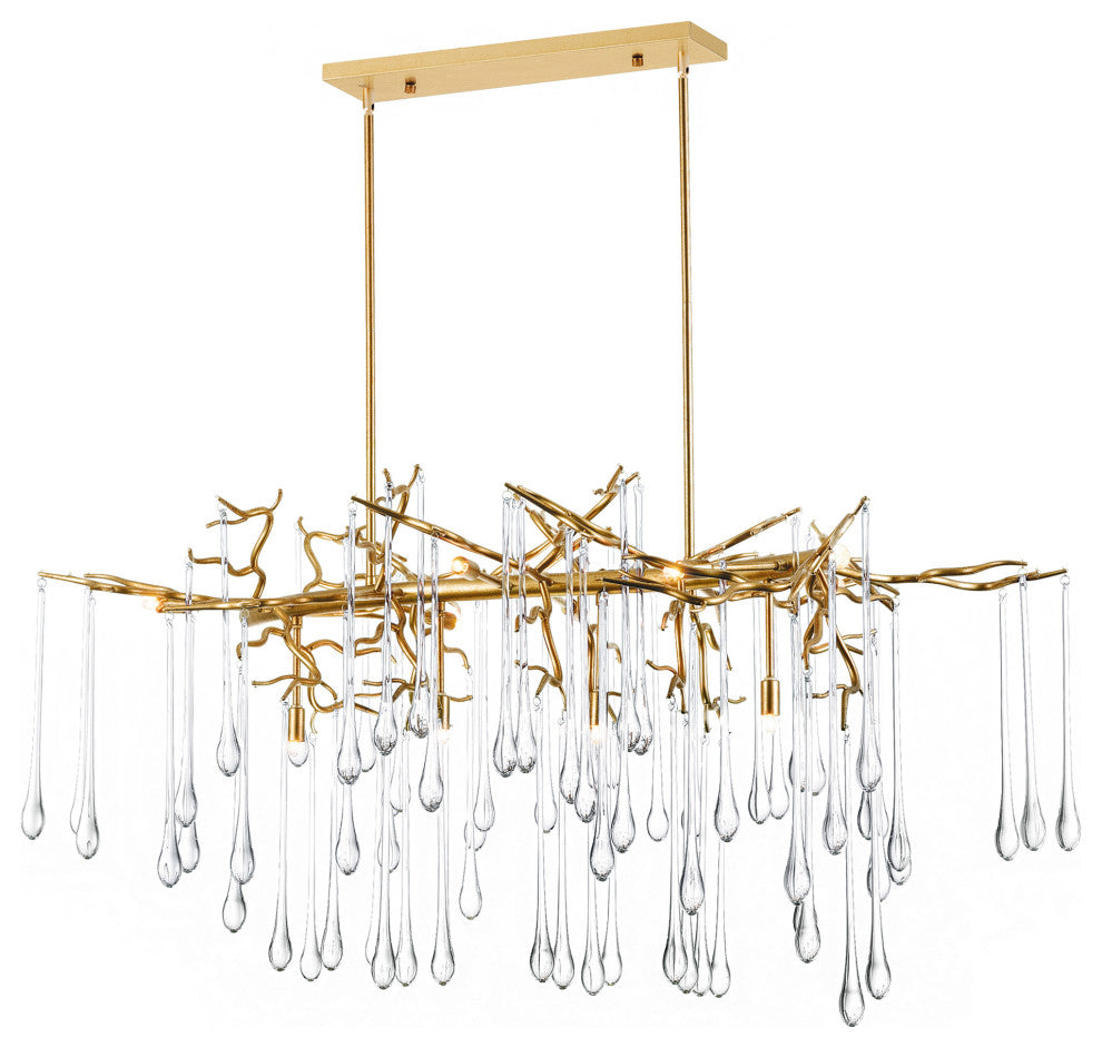 Anita 10 Light Chandelier With Gold Leaf Finish