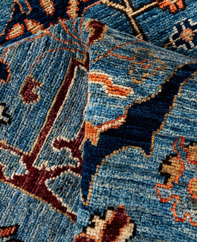 Serapi One-of-a-Kind Hand-Knotted Area Rug Light Blue, 6'0" x 9'3"