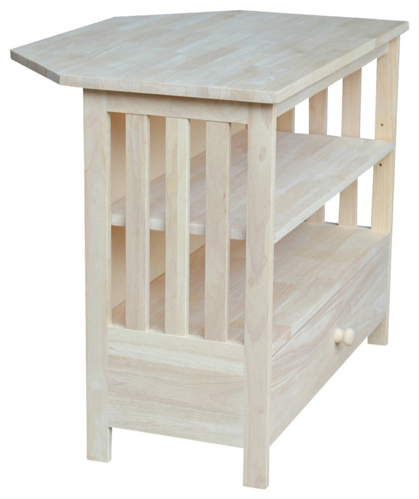 Mission Corner Entertainment / TV Stand, Unfinished