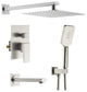 Cube Pressure 3-Function Shower System, Rough-In Valve, Brushed Nickel
