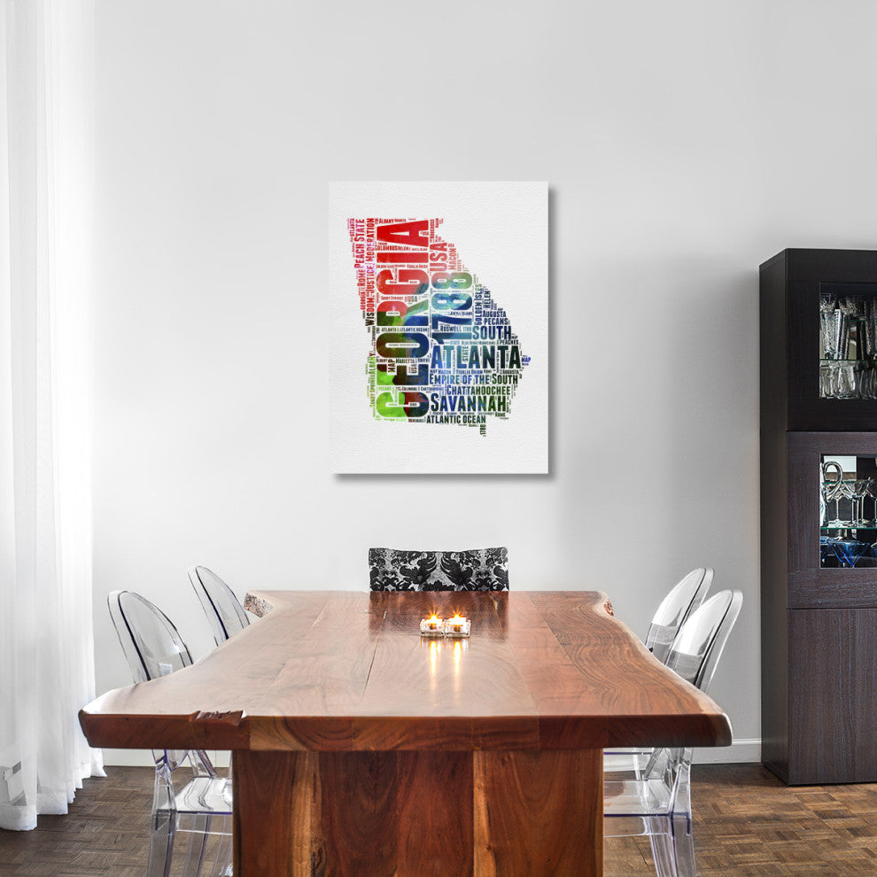 "Georgia Watercolor Word Cloud" Fine Art Print