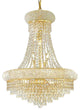 Elegant Primo Dining Room Light, Gold Finish With Royal Cut Crystal