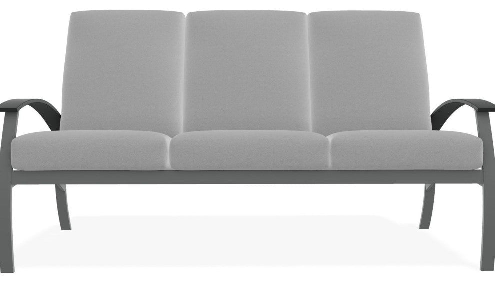 Belle Isle Cushion 3-Seat Outdoor Sofa, Dazzle/Graphite