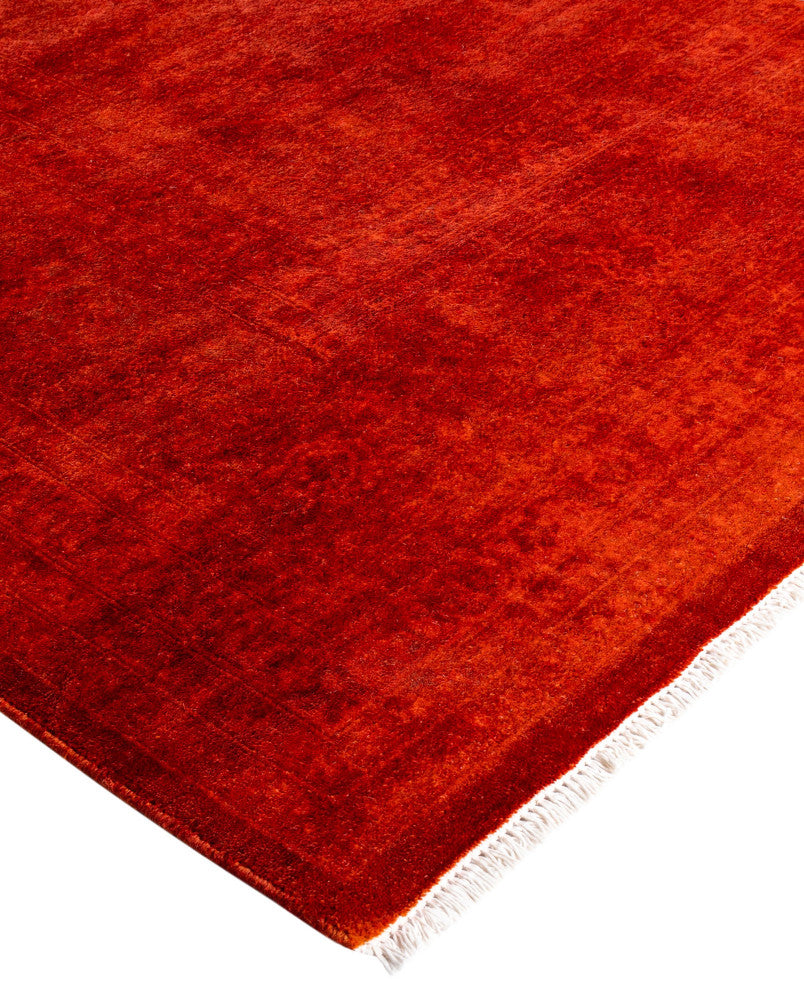 Overdyed One-of-a-Kind Hand-Knotted Area Rug Orange, 8' 2" x 10' 1"