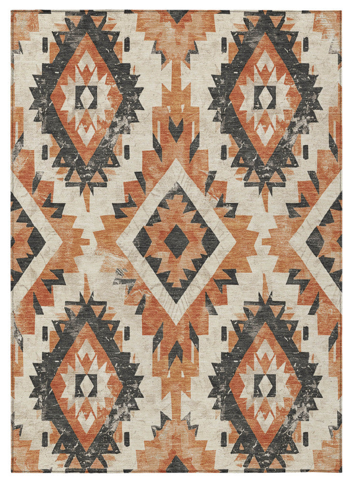 Machine Washable Indoor/Outdoor Chantille ACN1878 Clay 9' x 12' Rug