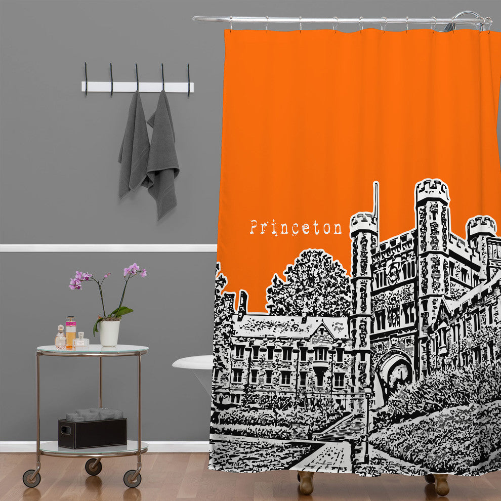 Deny Designs Bird Ave Princeton University Orange Shower Curtain