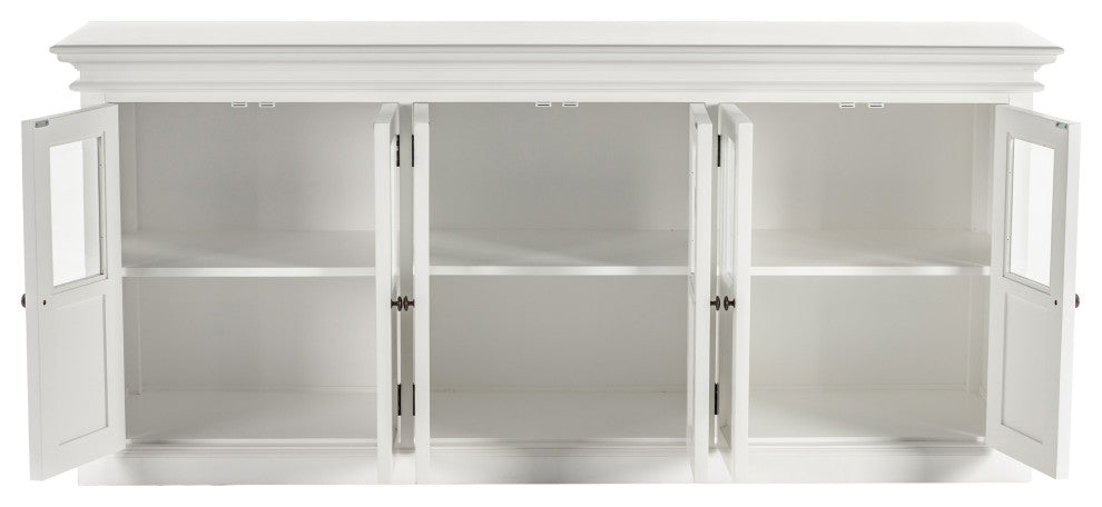 Classic White Halifax Buffet with 6 Glass Doors