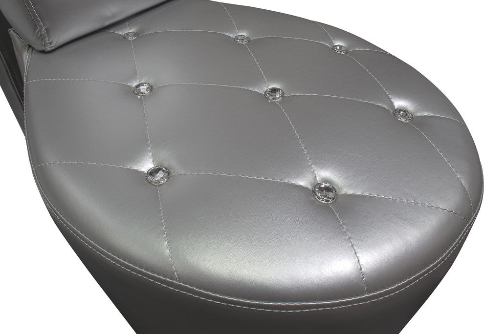 High Heel Crystal Studs Shoe Chair, Silver