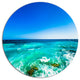 Seashore With Clear Water And Sky, Seashore Round Metal Wall Art, 11"