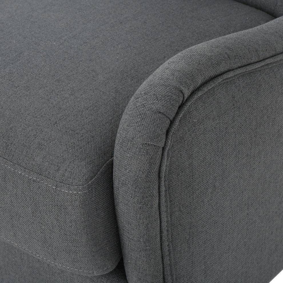 GDF Studio Quinn Navy Blue Fabric Sofa Chair, Charcoal