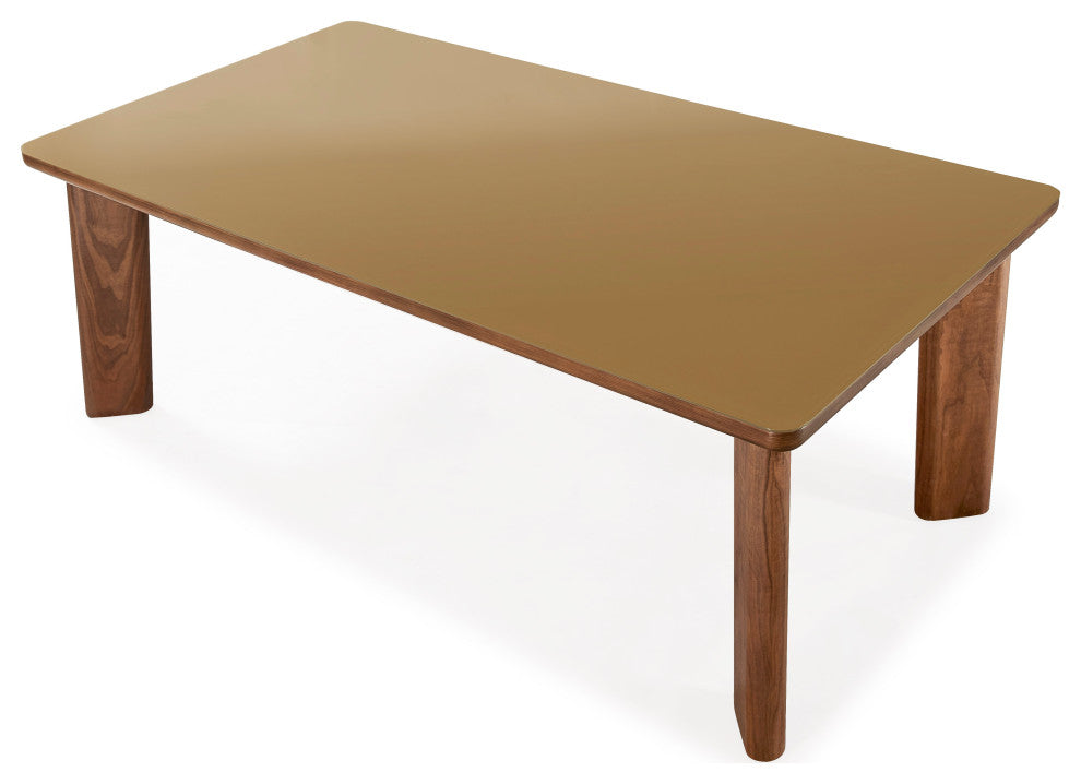 Oani Walnut and Glass Dining Table, Long
