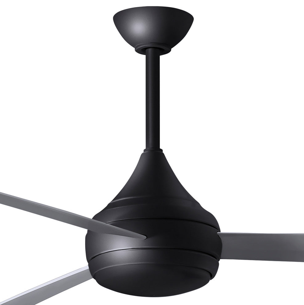 Donaire Paddle Fan Integrated LED, Matte Black, Brushed Stainless Blades
