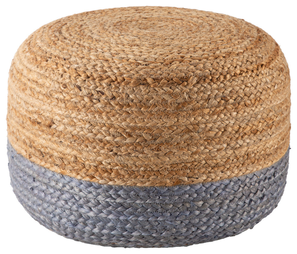 Jaipur Living Oliana Ombre Cylinder Pouf, Light Gray