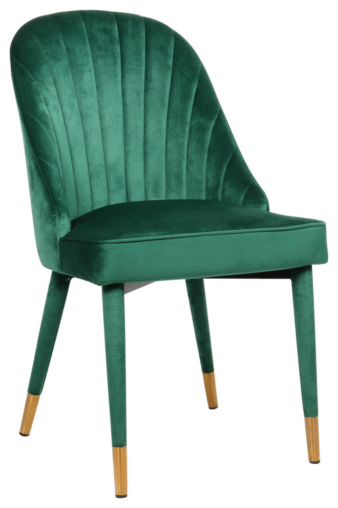 Belle Velvet Upholstered Dining Chair (Set of 2), Green