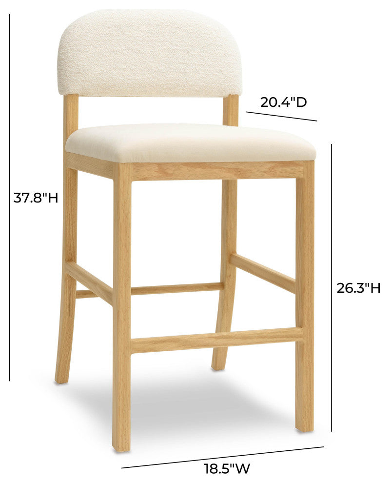 Calla Cream Performance Velvet Counter Stool