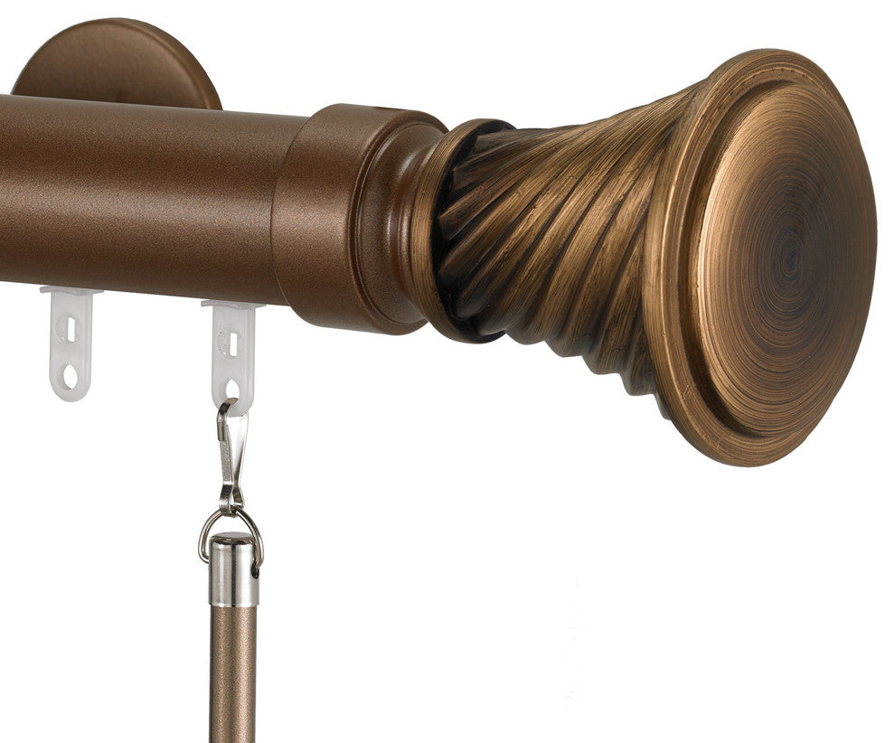 Deco Decorative Traverse Rod With Elfin Finial, Sandal, 120