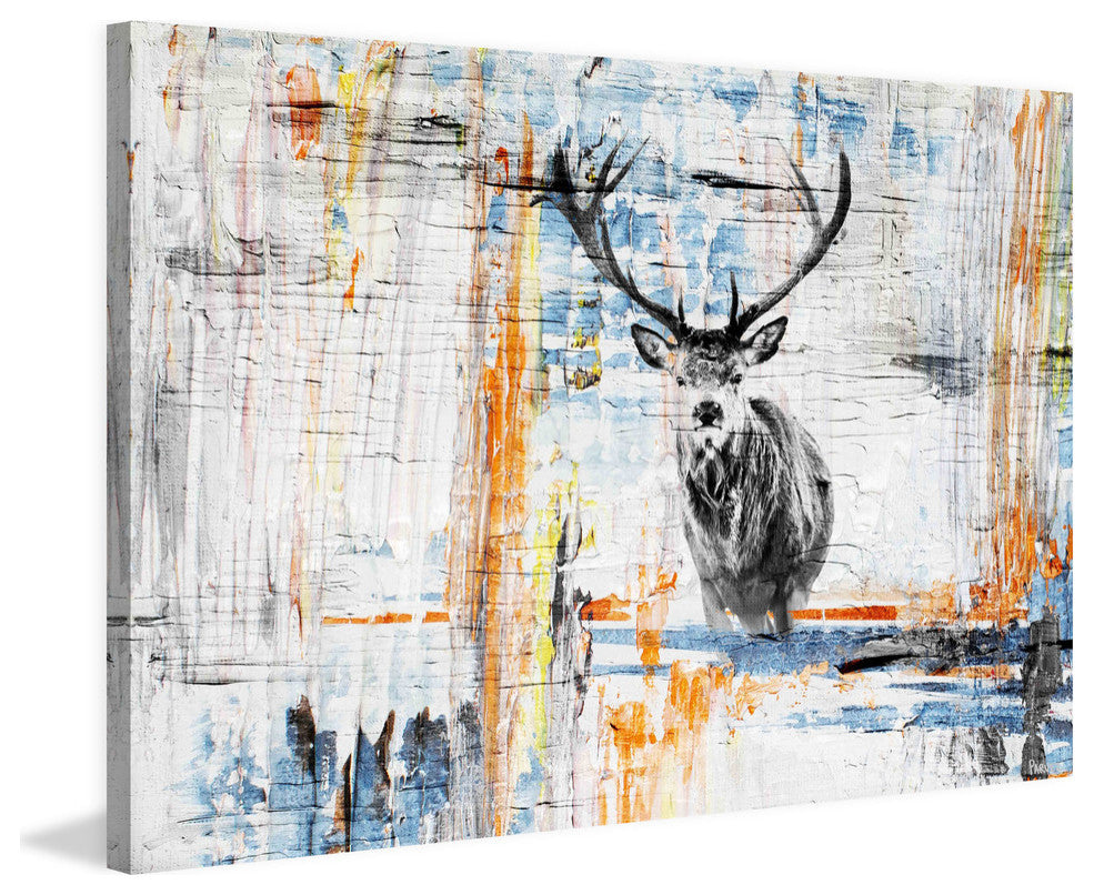 "Staring Deer" Painting Print on Wrapped Canvas, 30"x20"
