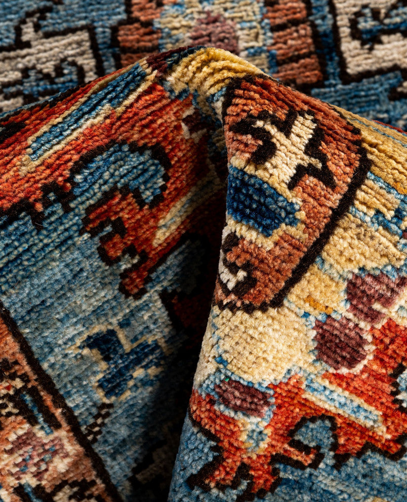 Serapi One-of-a-Kind Hand-Knotted Area Rug Light Blue, 2'7" x 9'6"