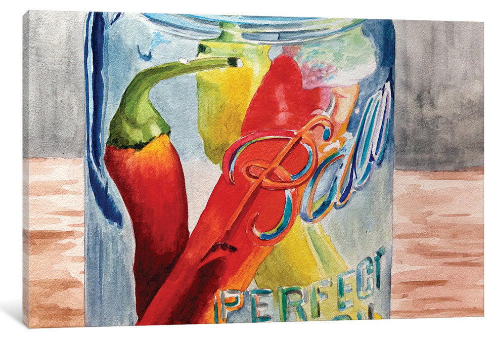 "Having A Ball With Chilis II" by Jennifer Redstreake, 26x18x1.5