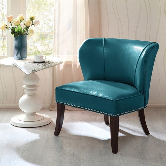 Madison Park Hilton Armless Accent Chair, Teal Blue