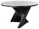 Waterfall Marble Top Round Dining Table, Black