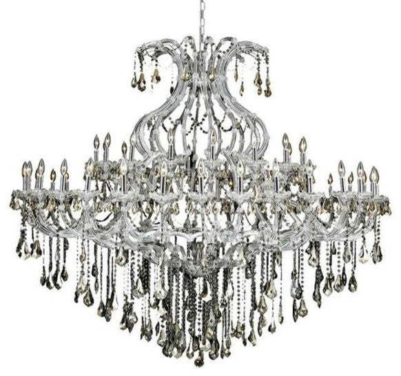 Elegant Maria Theresa Foyer Hall Light, Chrome Finish With Royal Cut Crystal