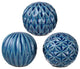 3-Piece Blue Marbelize Ball Accent Set