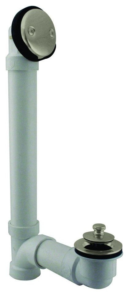 Twist & Close Sch. 40 PVC Bath Waste With Two-Hole Elbow In Satin Nickel