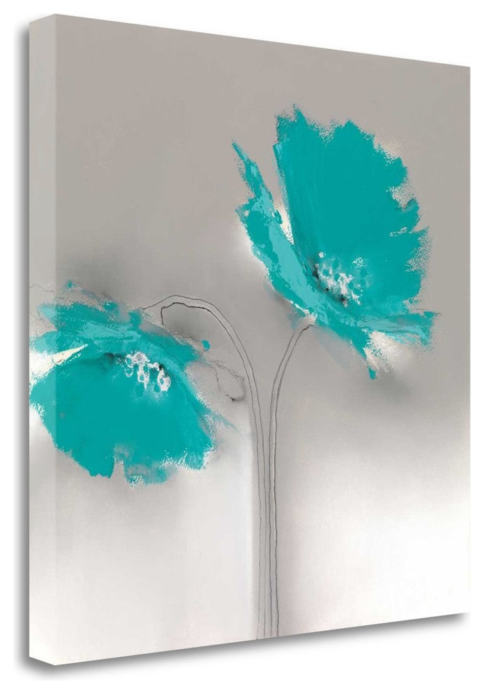 "Aqua Platinum Petals II" By J.P. Prior, Giclee Print on Gallery Wrap Canvas