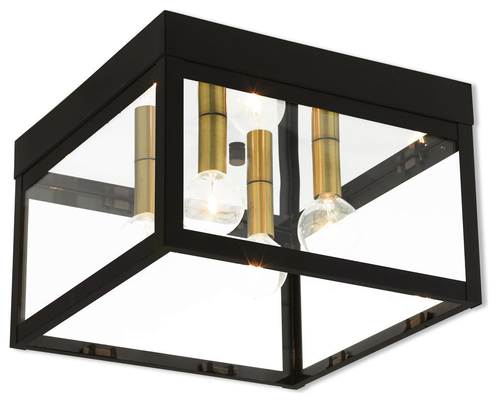 4 Light Outdoor Ceiling Mount, Bronze