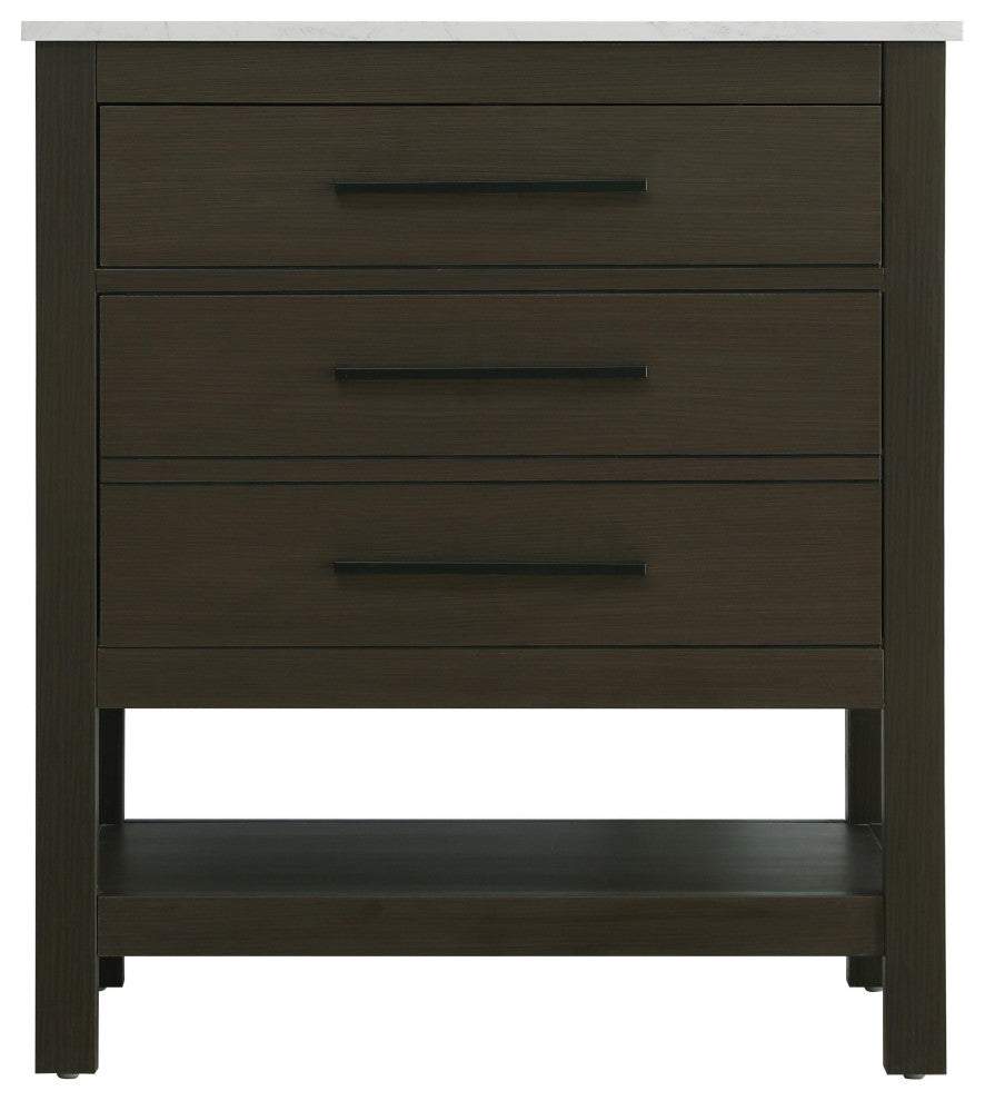 Home Living 30" Single Bathroom Vanity, Mocha Brown
