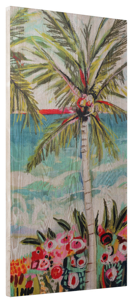 Palm Tree Diptych Wall Art Fine Giclee Printed on Hand Finished Ash Wood
