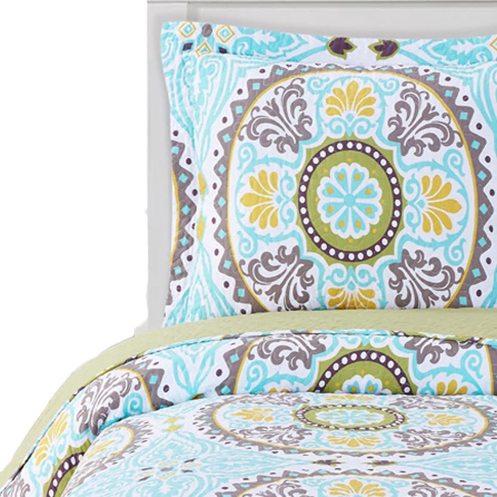 Nyah Oversized Reversible Floral Quilted Coverlet Set, Twin/Twin XL