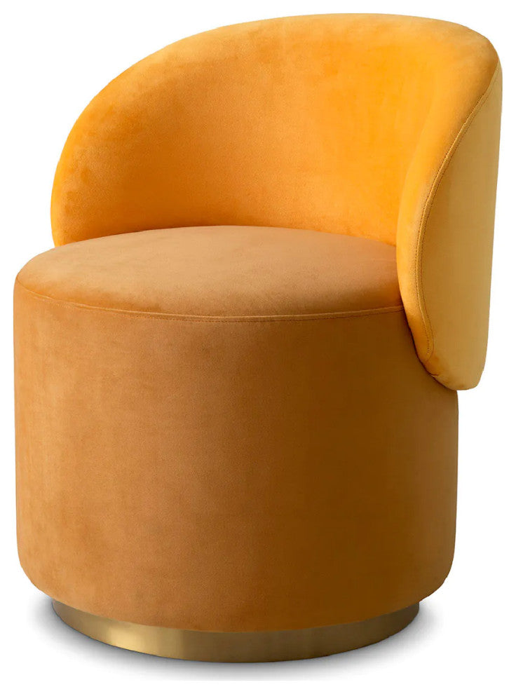 Velvet Low Dining Chair, Eichholtz Greer, Yellow