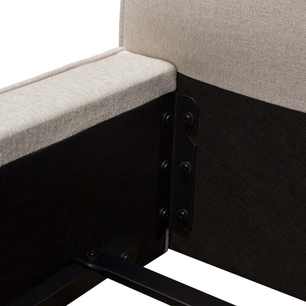 Cloud 43" Low Profile Queen Bed, Sand Fabric