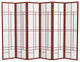 6' Tall Eudes Shoji Screen, Rosewood, 6 Panels