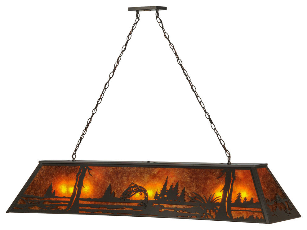 60 Long Leaping Trout Oblong Pendant