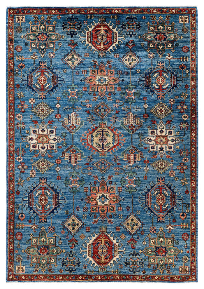 Serapi One-of-a-Kind Hand-Knotted Area Rug Light Blue, 6'0" x 8'11"
