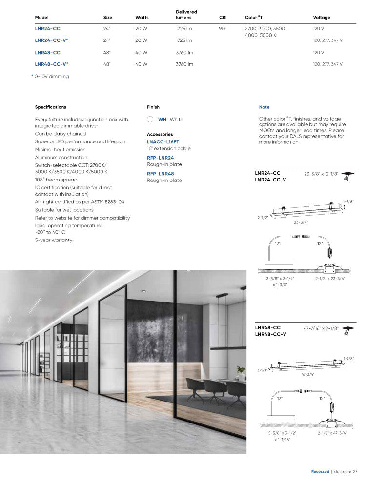 Boulevard 24" Linear Recessed LED Light